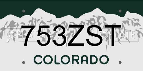 753ZST Colorado License Plate
