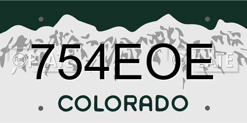 754EOE Colorado License Plate