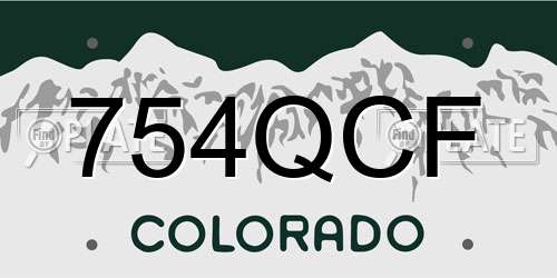 754QCF Colorado License Plate