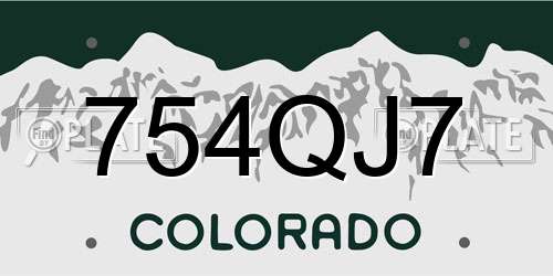 754QJ7 Colorado License Plate
