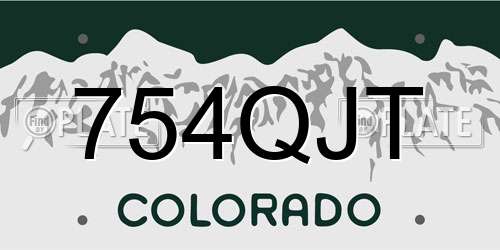 754QJT Colorado License Plate