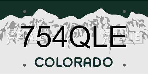 754QLE Colorado License Plate