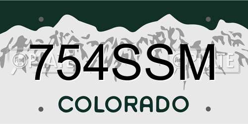 754SSM Colorado License Plate
