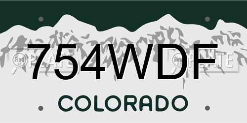 754WDF Colorado License Plate