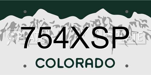 754XSP Colorado License Plate