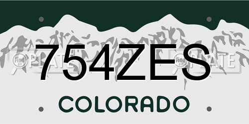 754ZES Colorado License Plate