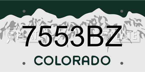 7553BZ Colorado License Plate