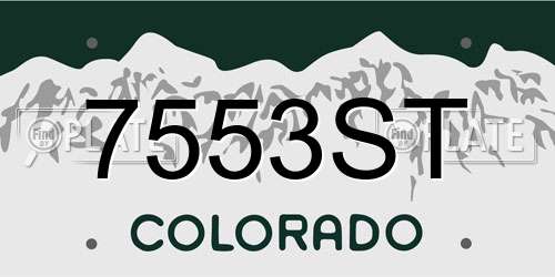 7553ST Colorado License Plate