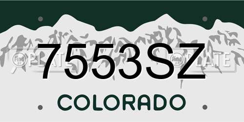 7553SZ Colorado License Plate