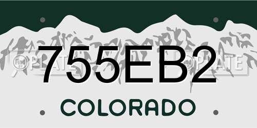755EB2 Colorado License Plate