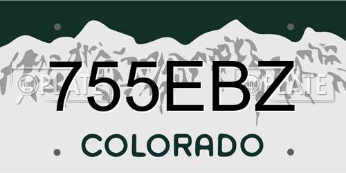 755EBZ Colorado License Plate