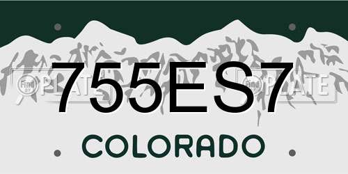 755ES7 Colorado License Plate