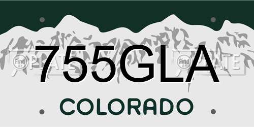 755GLA Colorado License Plate