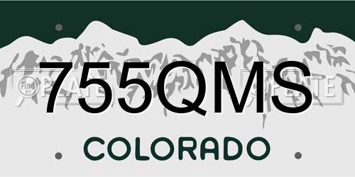 755QMS Colorado License Plate