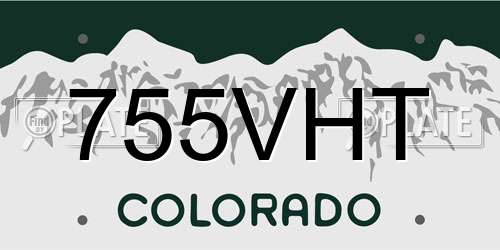 755VHT Colorado License Plate