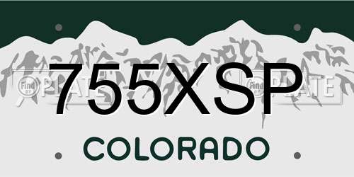 755XSP Colorado License Plate