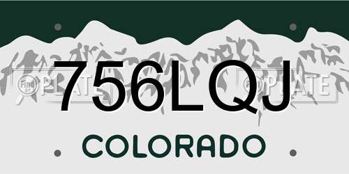 756LQJ Colorado License Plate