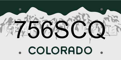 756SCQ Colorado License Plate