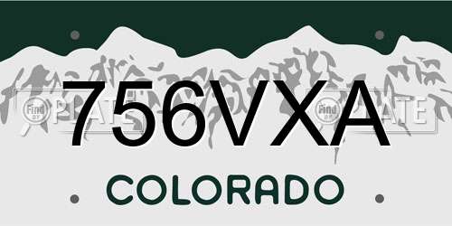 756VXA Colorado License Plate