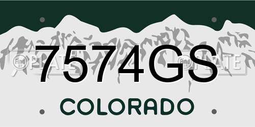 7574GS Colorado License Plate