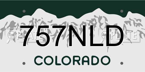 757NLD Colorado License Plate