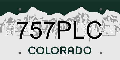 757PLC Colorado License Plate