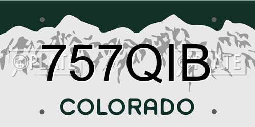 757QIB Colorado License Plate