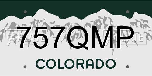 757QMP Colorado License Plate