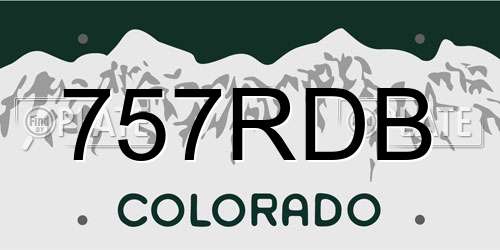 757RDB Colorado License Plate
