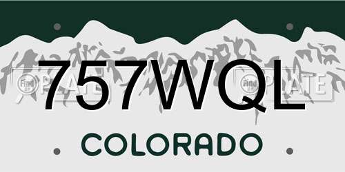 757WQL Colorado License Plate