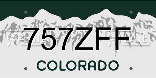 757ZFF Colorado License Plate