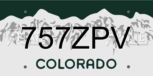 757ZPV Colorado License Plate