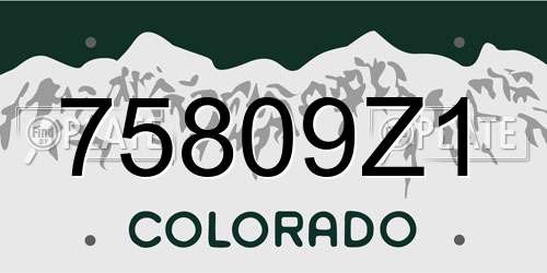 75809Z1 Colorado License Plate