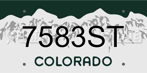 7583ST Colorado License Plate