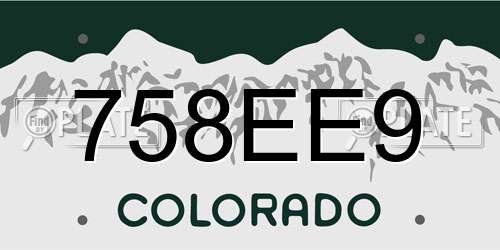 758EE9 Colorado License Plate