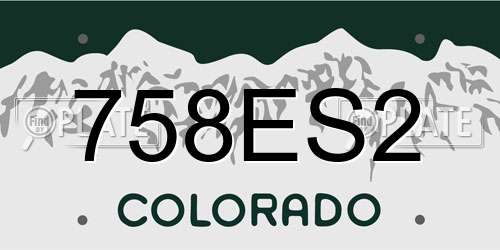 758ES2 Colorado License Plate