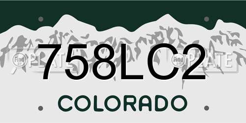758LC2 Colorado License Plate
