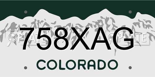 758XAG Colorado License Plate