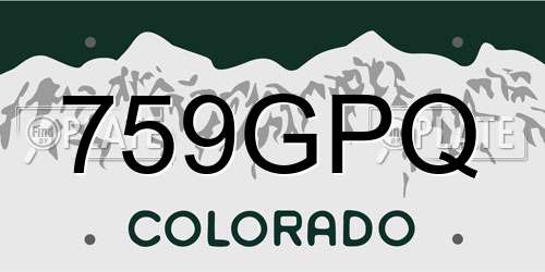 759GPQ Colorado License Plate