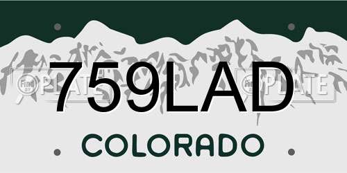 759LAD Colorado License Plate