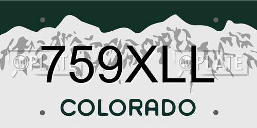 759XLL Colorado License Plate