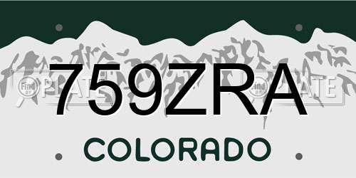 759ZRA Colorado License Plate
