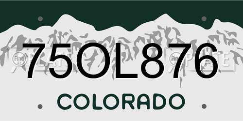 75OL876 Colorado License Plate
