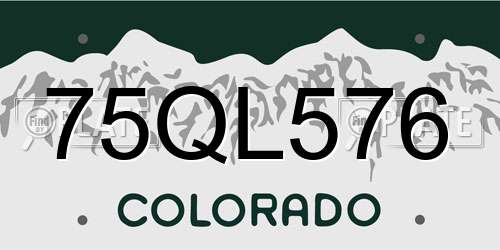 75QL576 Colorado License Plate