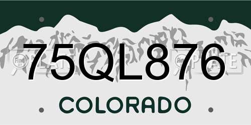 75QL876 Colorado License Plate