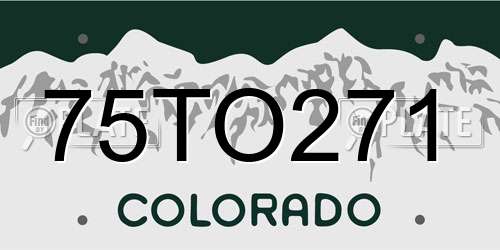 75TO271 Colorado License Plate