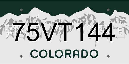 75VT144 Colorado License Plate