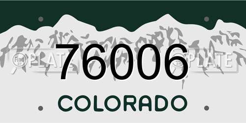 76006 Colorado License Plate