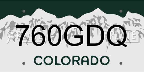 760GDQ Colorado License Plate
