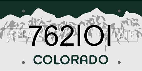 762IOI Colorado License Plate